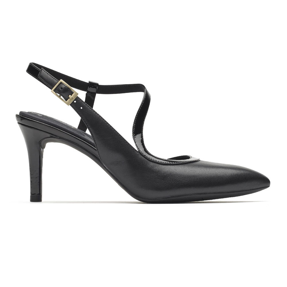 Rockport Singapore Womens Pumps - Total Motion Slingback Black - HM5120893